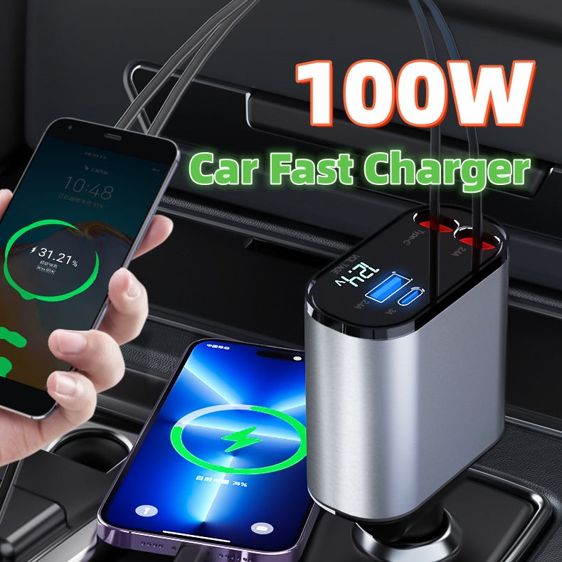 100W metal car charger